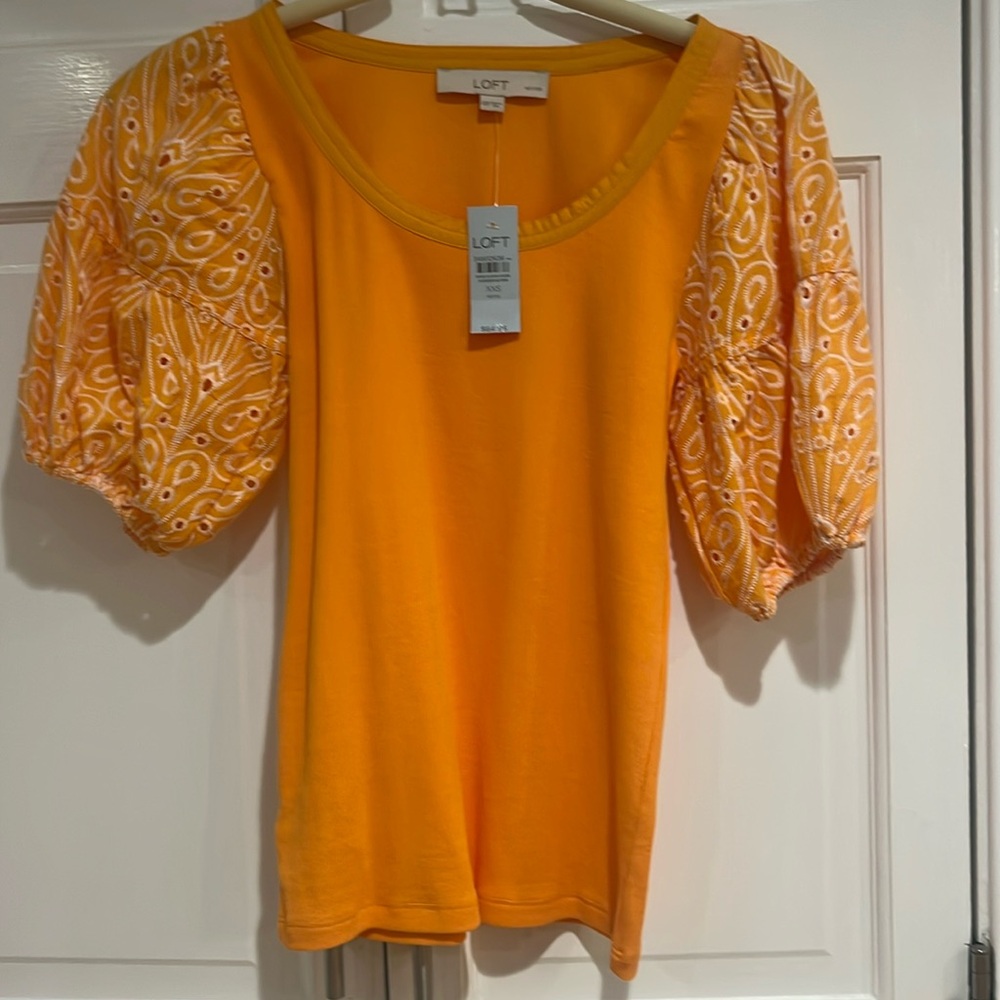 Loft top, orange, nwt